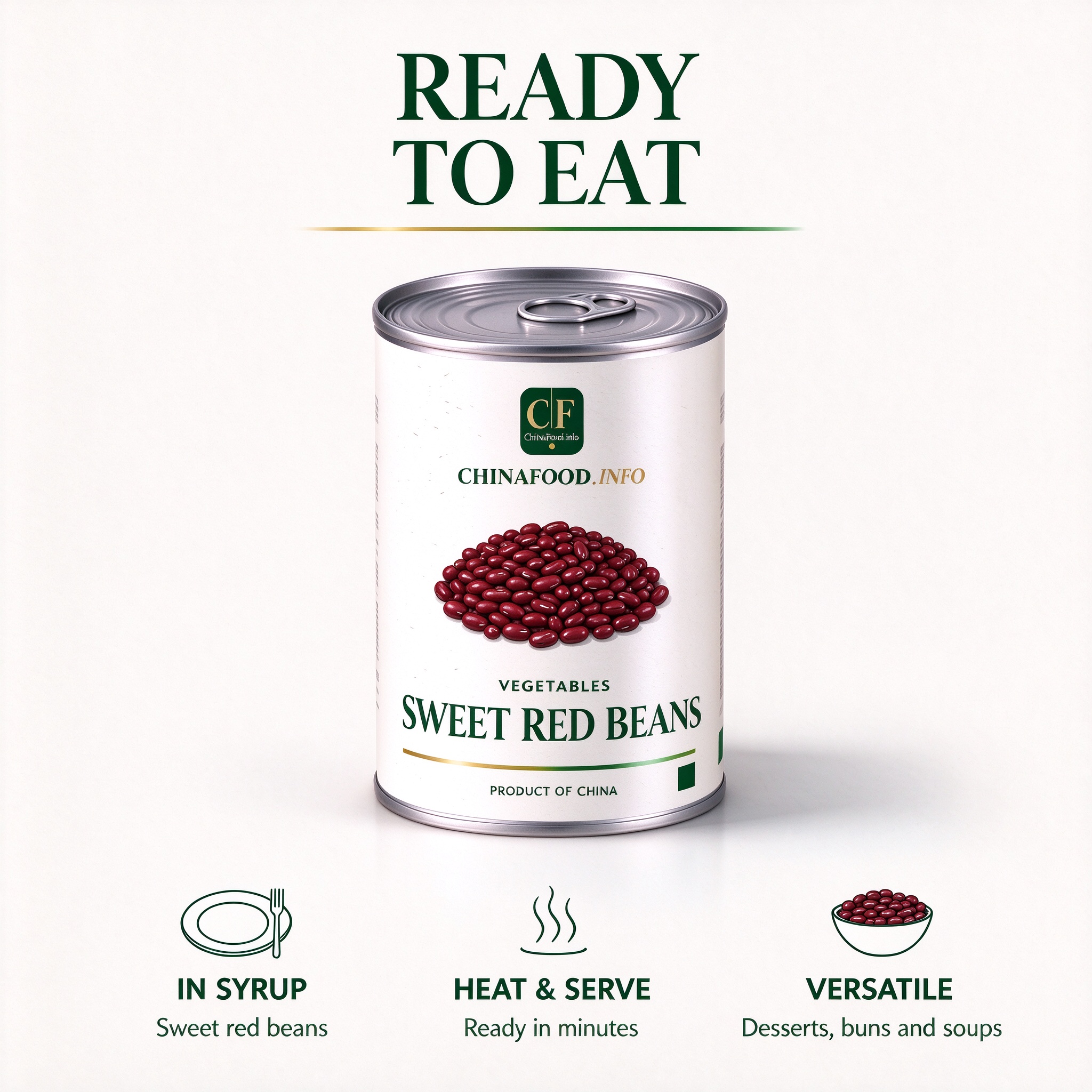 Canned sweet red beans ready to serve from the tin