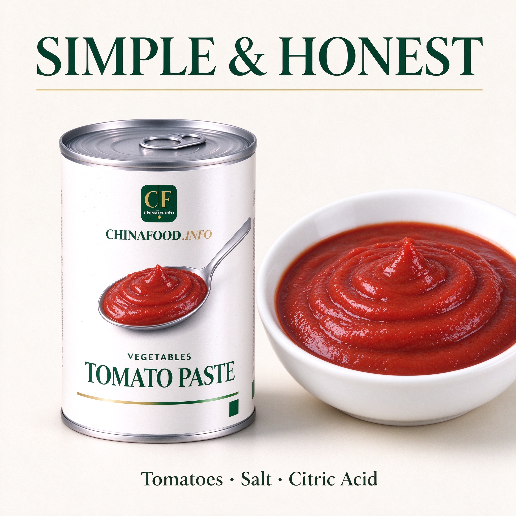 Tomatoes, salt and citric acid - simple and honest