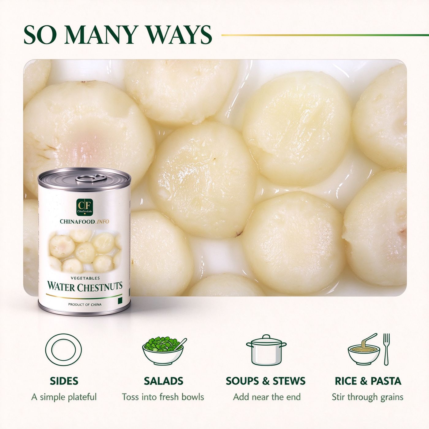 Water chestnuts serving ideas