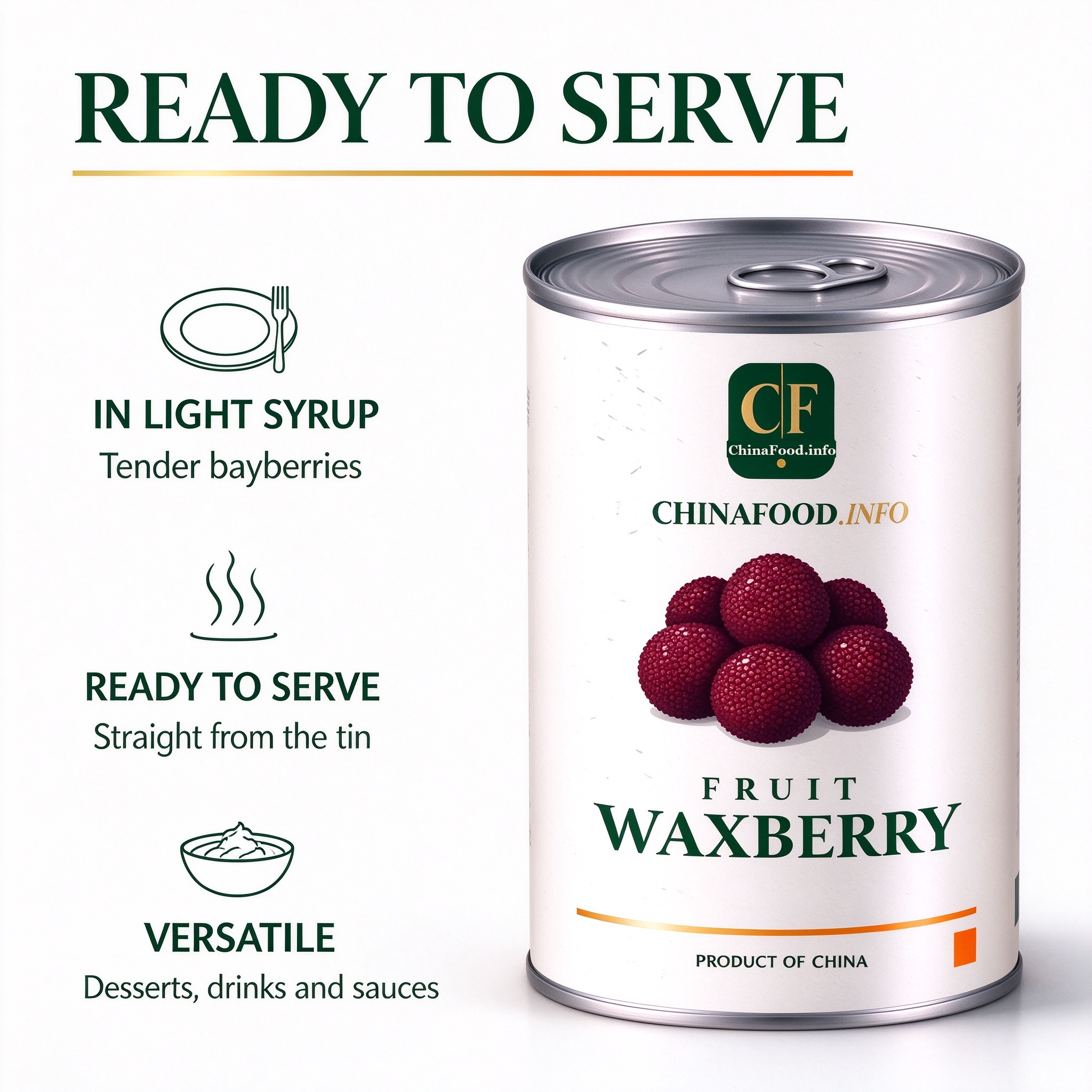 Canned waxberry ready to serve from the tin
