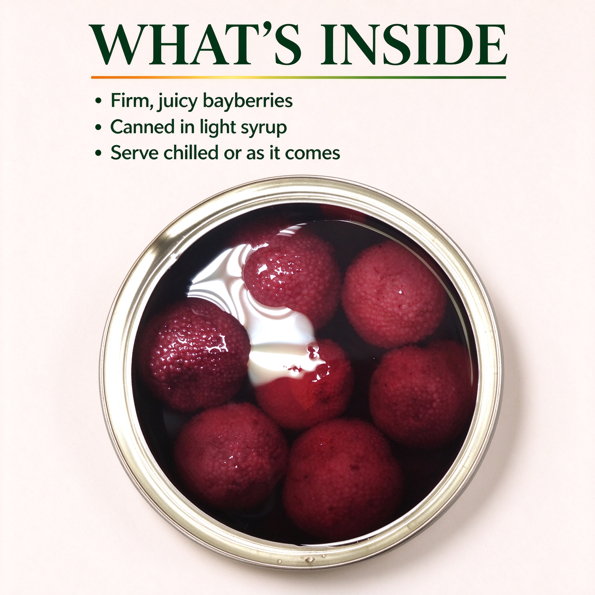 The opened can - firm juicy waxberries in light syrup