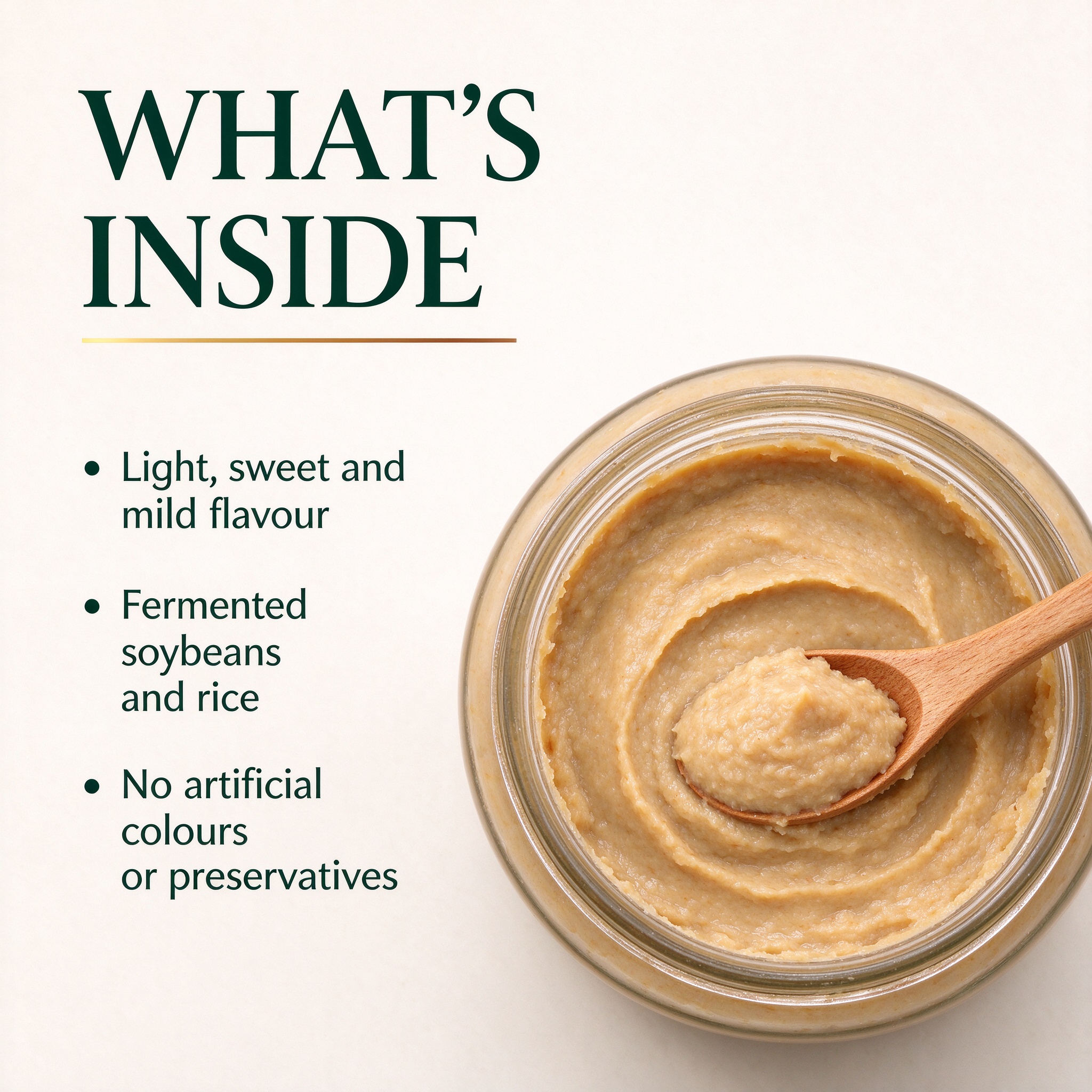 White miso - light, sweet and mild fermented soybean and rice paste
